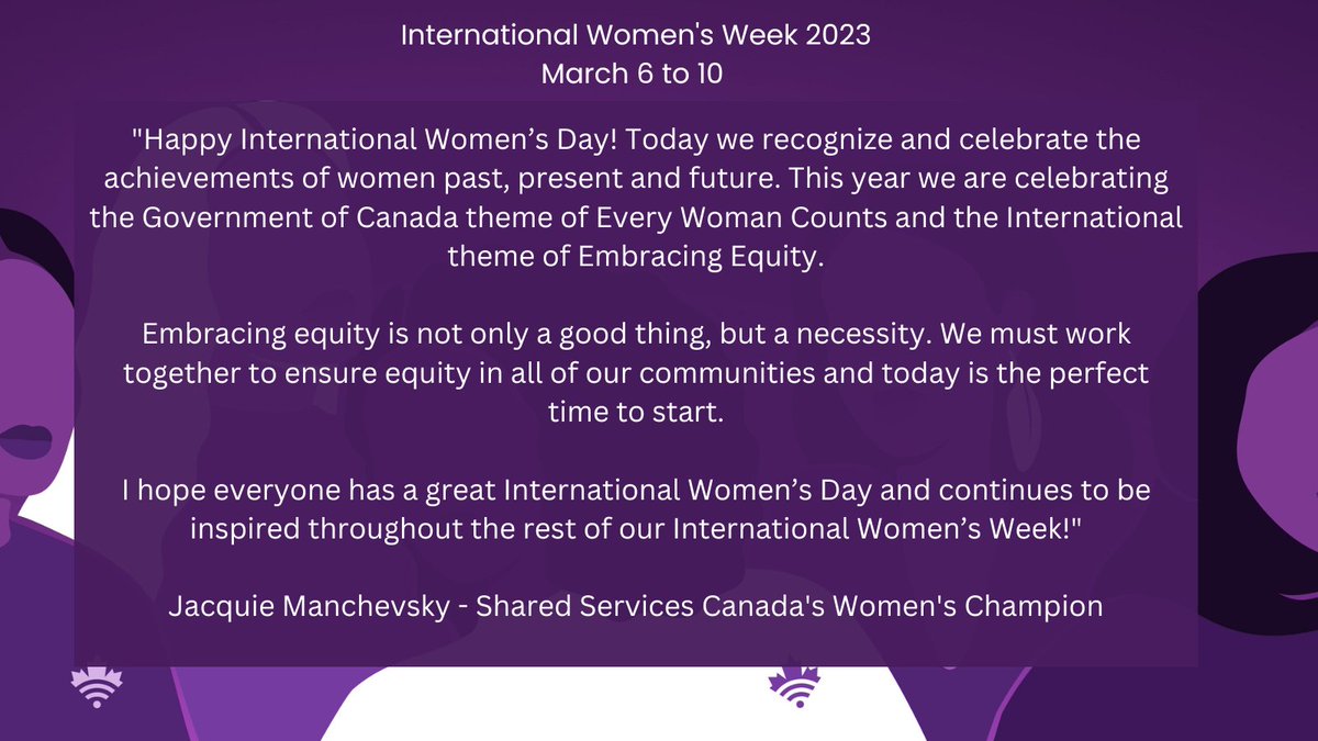 Happy #InternationalWomensDay! Check out this message from our SSC Women’s Champion, <a href="/jmanchevsky/">Jacquie Manchevsky</a>!