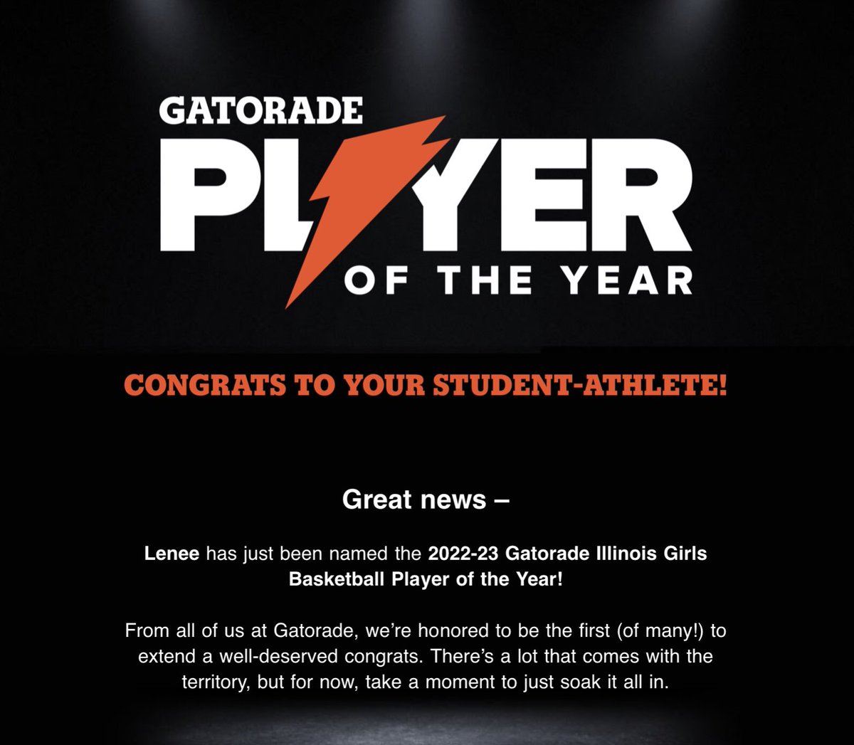 Lenee Beaumont named Illinois Girls Basketball Gatorade Player of the Year @benetgbb