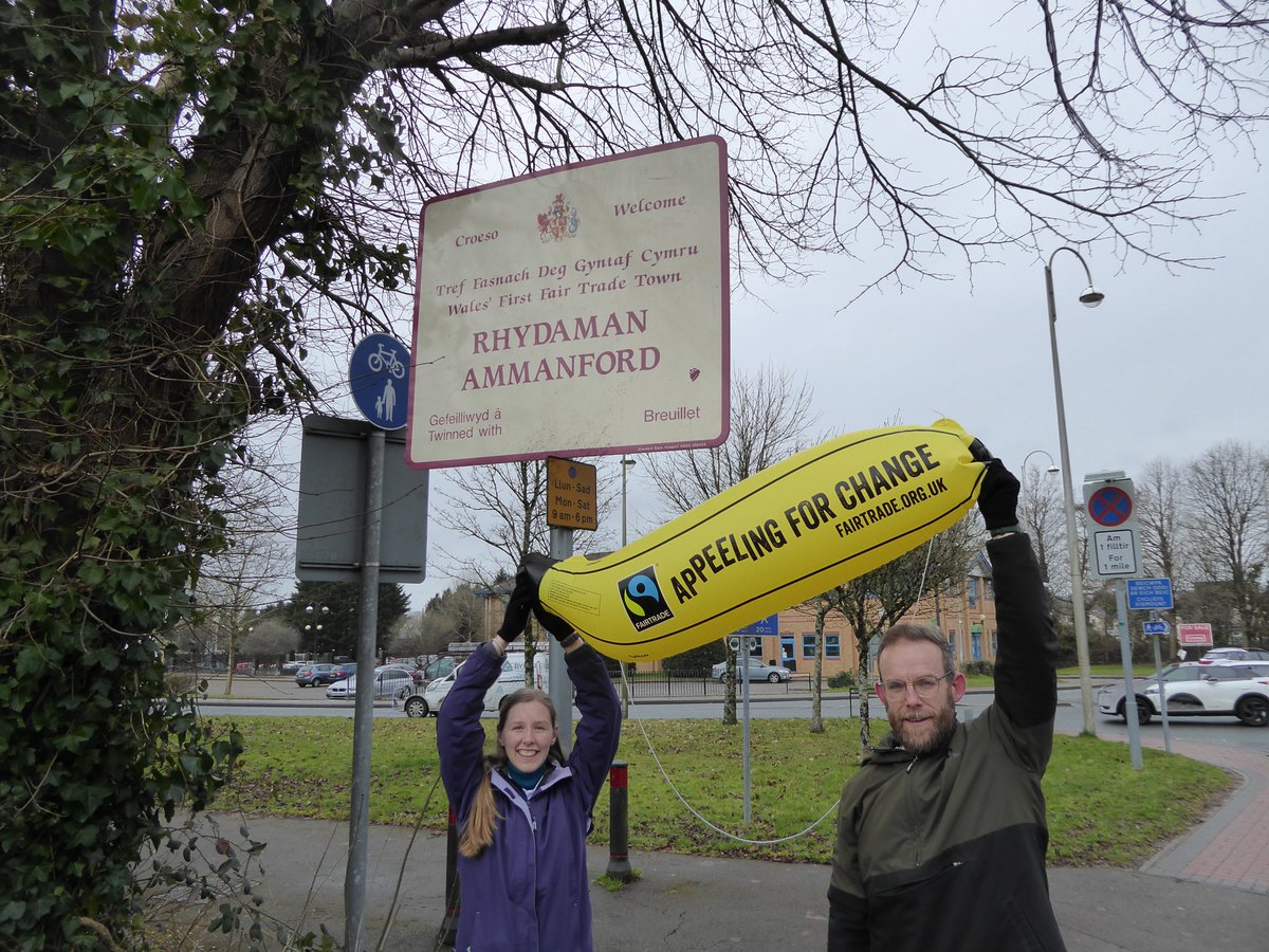 Number 10 of 20 #FairTradeWay walks to celebrate 20 years of #Ammanford as a #Fairtrade Town :  A walk around Ammanford to celebrate the "Welcome to Ammanford" road signs which proudly advertise Ammanford's status as #Wales' First #FairTradeTown.