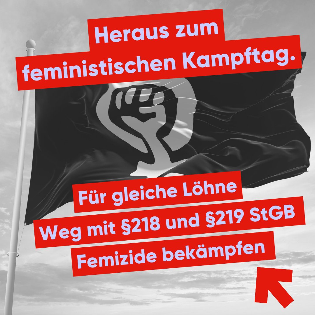 Beteiligt euch heute an Demos und Aktionen zum feministischen Kampftag. 
Kämpft für gleiche Rechte jeden Tag und überall. 
#Frauentag #Frauenkampftag #FeministischerKampftag