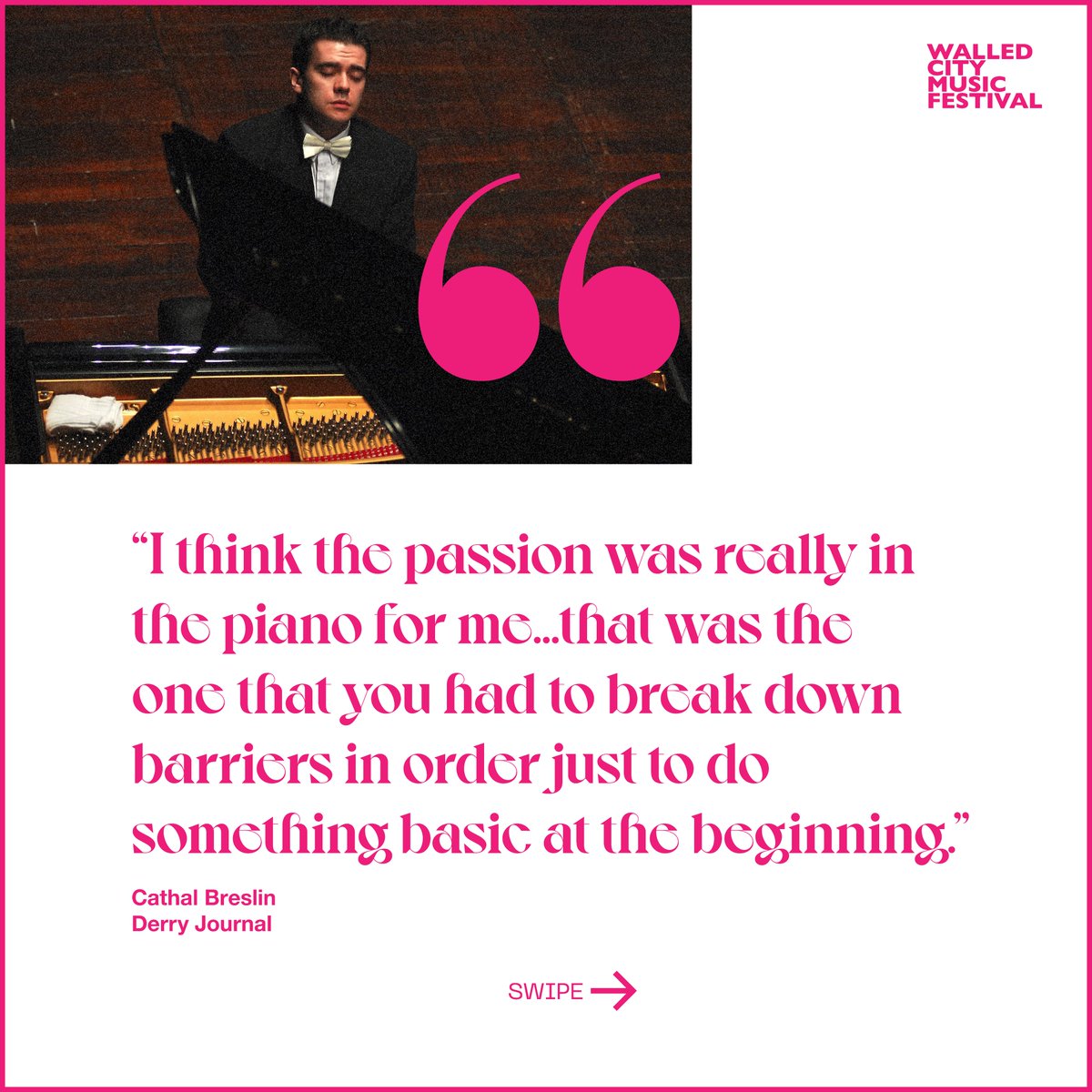 walledcitymusic's tweet image. #GettingToKnow 

#CathalBreslin, Co-Artistic Director of the 2023 #WalledCityMusicFestival.

Catch him performing alongside renowned cellist #RaphaelWallfisch at this year's festival! 

Tickets 👉 bit.ly/3x7irZC

#ClassicalMusic 
#Piano 
#Festival
#Derry 
#VisitDerry