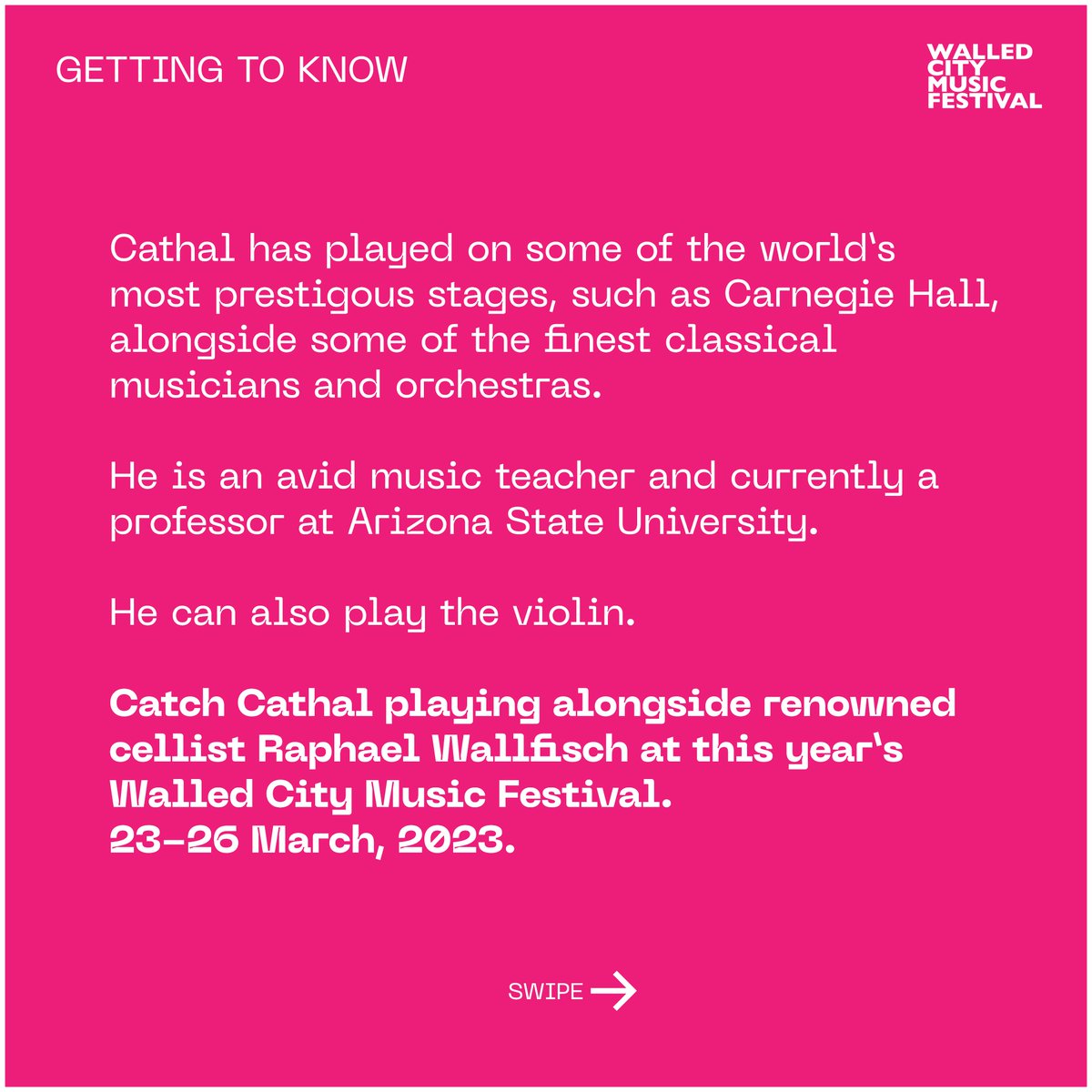 walledcitymusic's tweet image. #GettingToKnow 

#CathalBreslin, Co-Artistic Director of the 2023 #WalledCityMusicFestival.

Catch him performing alongside renowned cellist #RaphaelWallfisch at this year's festival! 

Tickets 👉 bit.ly/3x7irZC

#ClassicalMusic 
#Piano 
#Festival
#Derry 
#VisitDerry
