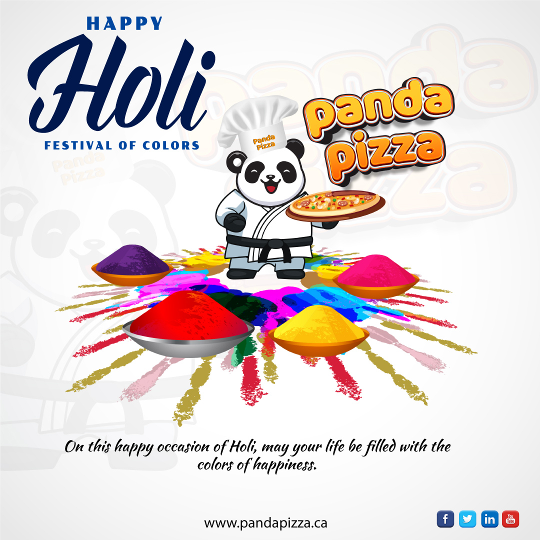 PandaPizza_CA's tweet photo. We hope this auspicious festival of Holi inspires you to get rid of all the negativity in your life. May your life be as bright as the colours of Holi. 
Happy Holi.

#holi #holiwishes #holi2023 #festival #festival2023 #happyholi #happyholi2023 https://t.co/AkUx9Gf4I4