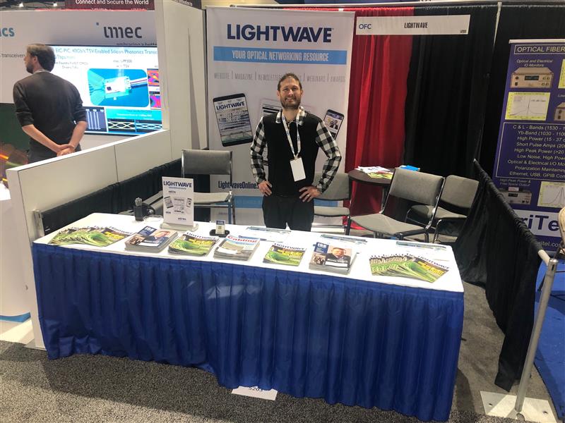 lightwaveonline's tweet photo. Some shots from the Lightwave booth at #OFC2023 @ofcconference 

Check out our Day 1 OFC video w/ LW Editorial Director Stephen Hardy: https://t.co/Drx1k1odf6

#optical #communications #datacenter #fiberoptic #telecom #fiber #broadband #photonics #network #cabling #connectivity https://t.co/iArAx0Rg4y