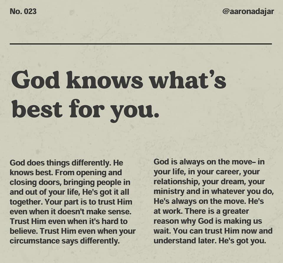 God knows what’s best for you ☁️