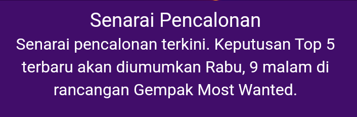 Undi ✅ #NenekBongkokTiga bagi calon kategori Drama Trending di #gempakmostwanted . 

#hunhaqeem #meerqeen #sheriemerlis #sofeajane #fimiedon #saramacklubis #saraali #syafienaswip #rykarliskandar #syazwanzulkifli #ashrafmuslim

🔗voting.astro.com.my/gmwaward?menu=…