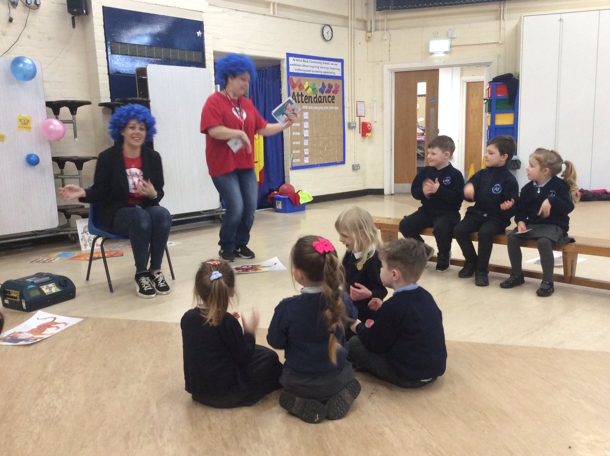 holstein_mrs's tweet photo. Foundation Stage have had a great session this afternoon with @TamesideSLS for World Book Day!
We played the corners game with our favourite stories while listening to ‘The Troll’ by Julia Donaldson @wild_bank @TrustVictorious https://t.co/0dVKOdLYM4