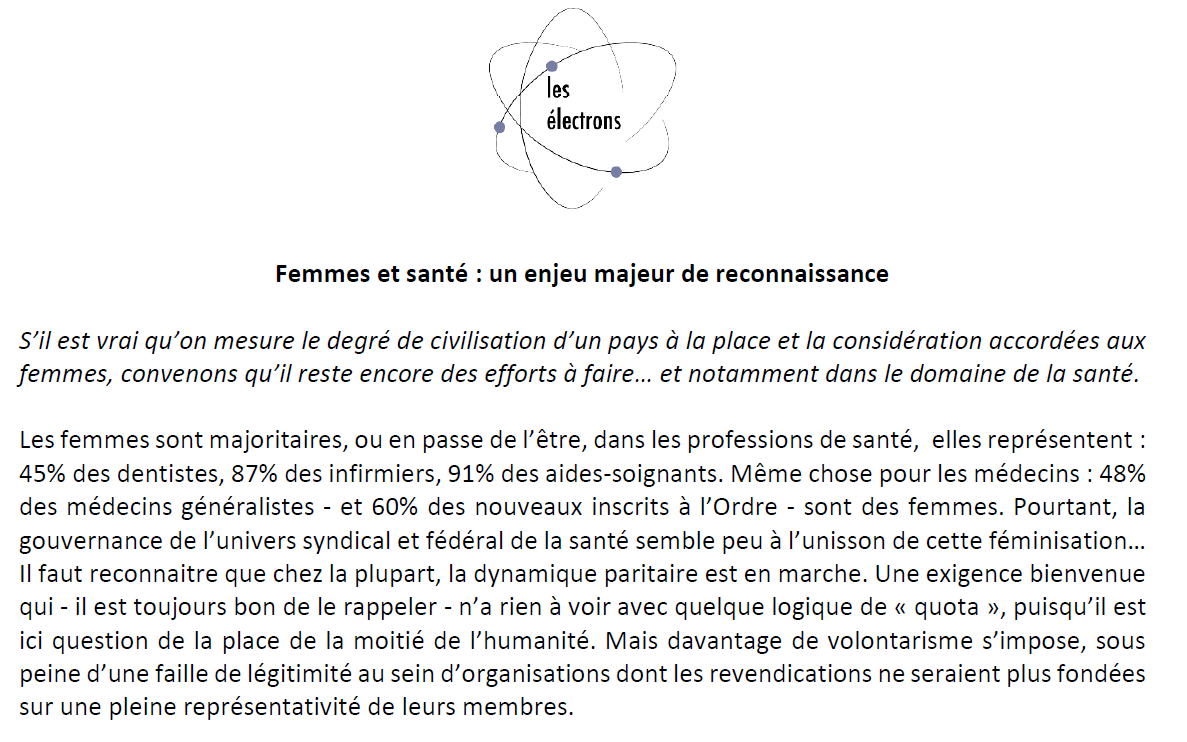 nileSante's tweet photo. 📝 Dans ce #8mars, découvrez la #tribune du think tank Les Électrons, créé par nile, sur la place des #femmes dans le domaine de la santé

🔗 Pour lire la suite https://t.co/T5EVVqNGMJ

#JourneeDesDroitsDesFemmes #JourneeDesFemmes #InternationalWomensDay https://t.co/9KzMBFlv5e