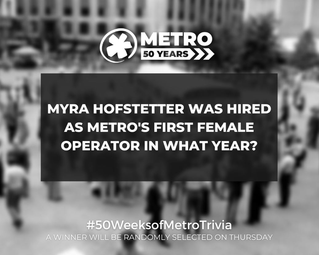 cincinnatimetro's tweet photo. Hint: It was during the 1970's.
Metro is celebrating its 50th anniversary this year! We hope you'll join us for #50WeeksofMetroTrivia as we reminisce about Metro's history. Comment below for a chance to win 2 FREE day passes. #InternationalWomensDay https://t.co/wH8Mk5aCIn
