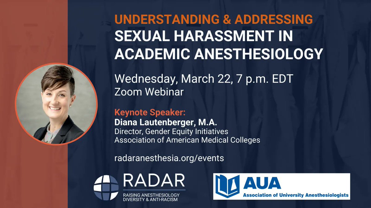 In 2 weeks lead author Diana Lautenberger, MA will unpack the @AAMCtoday report on sexual harassment in academic medicine | Sign up now for this crucial discussion: buff.ly/3mz4q4L | @UMichAnesthesia @WashUanesthesia @SShaefi @avidan_michael @shahlasi