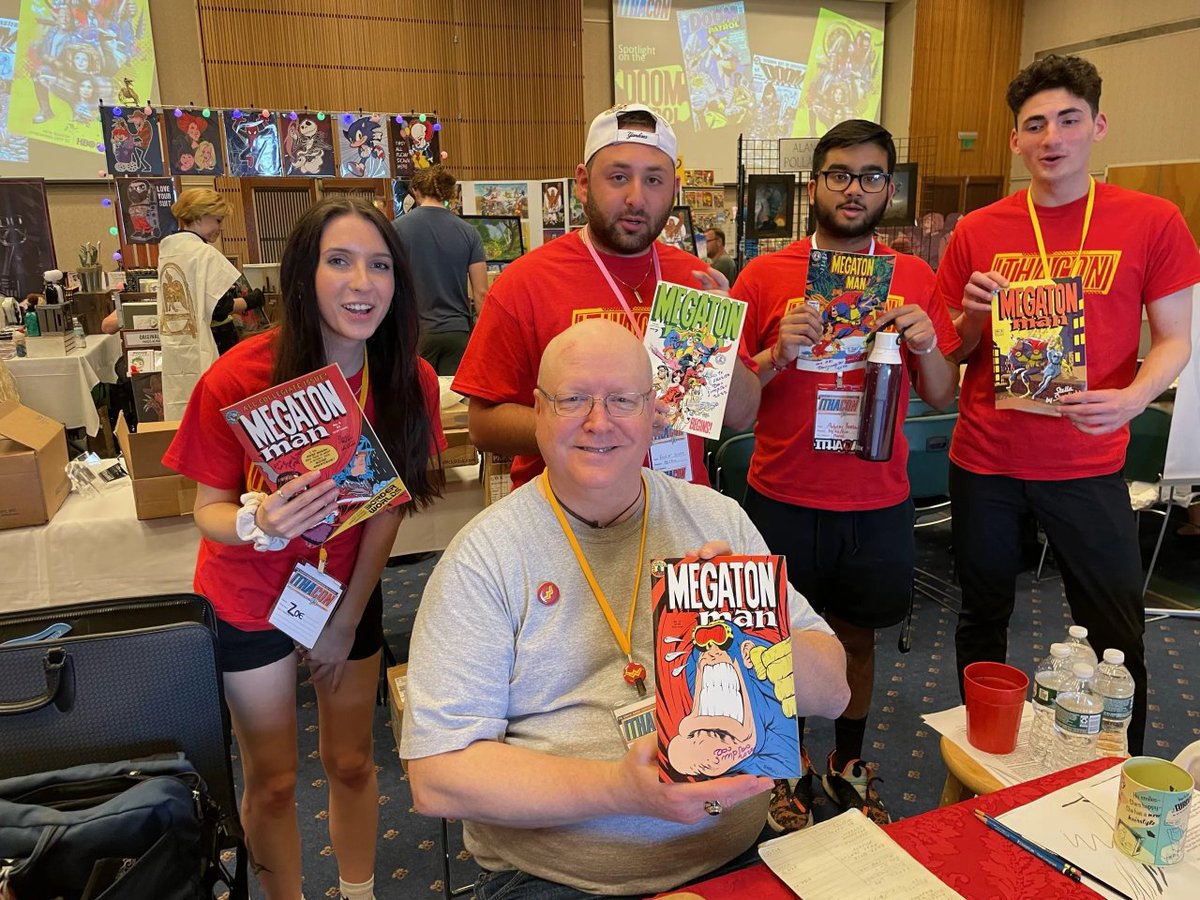 ITHACON's tweet photo. Thrilled to announce that @donaldsimpson20 will be joining us at #ITHACON this year... He’s best known for Megaton Man, Bizarre Heroes, and Border Worlds. He’s a brazen, outspoken entrepreneur who is an indie comics legend and we can't wait to host him!! https://t.co/GjRjc1WYDj
