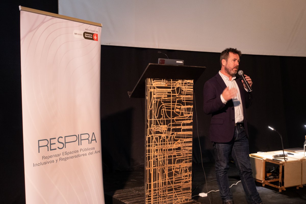 IAAC's tweet photo. "Innovation is the instrument for transformation” yesterday at @IAAC @mickdonaldson from #BITHabitat officially kicked-off the @Respira_project in front of a full audience.

#BarcelonaInnova #CiutatProactiva https://t.co/V4lflz2DST
