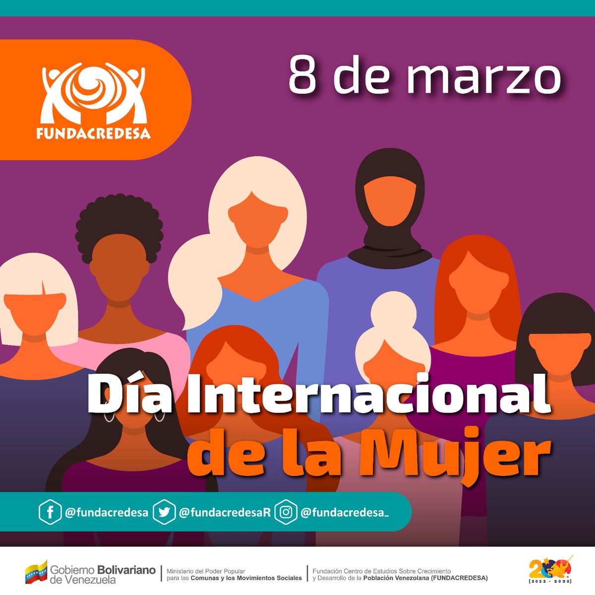 #ElDíaInternacionaldelaMujer #08Marzo, conmemora la lucha de las #mujeres por su participación en la #sociedad y #desarrollo íntegro como #persona, en pie de #IgualdadDeGenero 

#ChávezSiempreChávez
#08Marzo
#Efemerides 
#ComunaONada 
#PoderPopular 
#somoscaribe