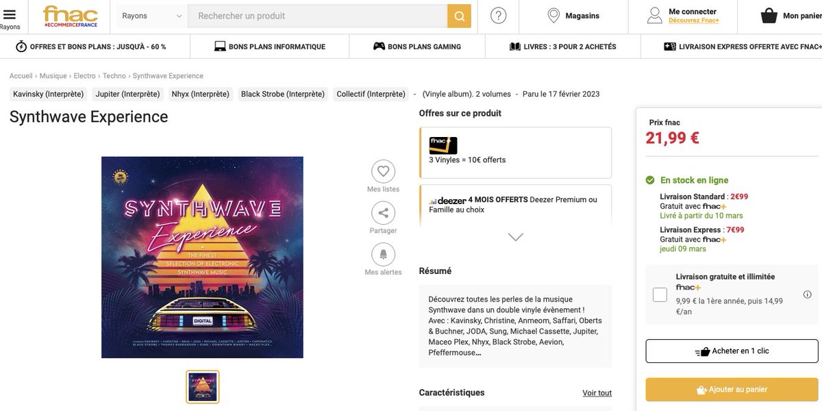 So honoured to see my track 'Arpyness' on the vinyle compilation from Wagram Music next to Kavinsky, Christine or Black Strobe.