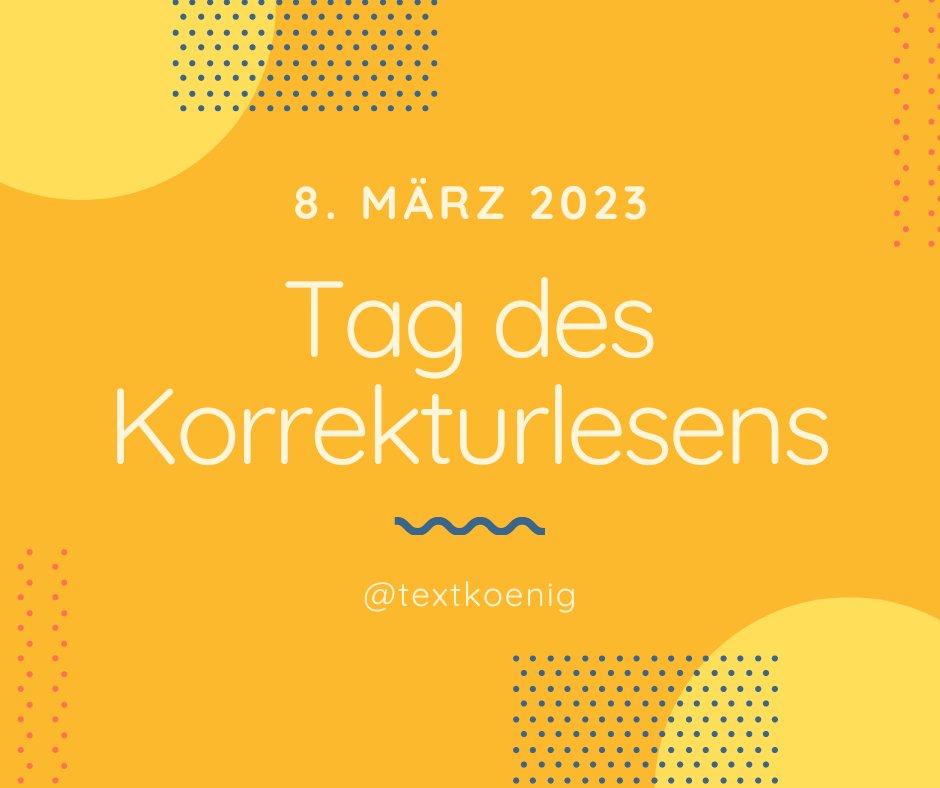 Heute ist nicht nur #Weltfrauentag, sondern auch der Tag des Korrekturlesens🙂Ja, richtig gelesen. 2011 in den USA ins Leben gerufen, erinnnert der National #Proofreading Day daran, aus Respekt vor dem Leser stets auf fehlerfreie Texte zu achten. ☝️
#Lektorat #Korrektorat