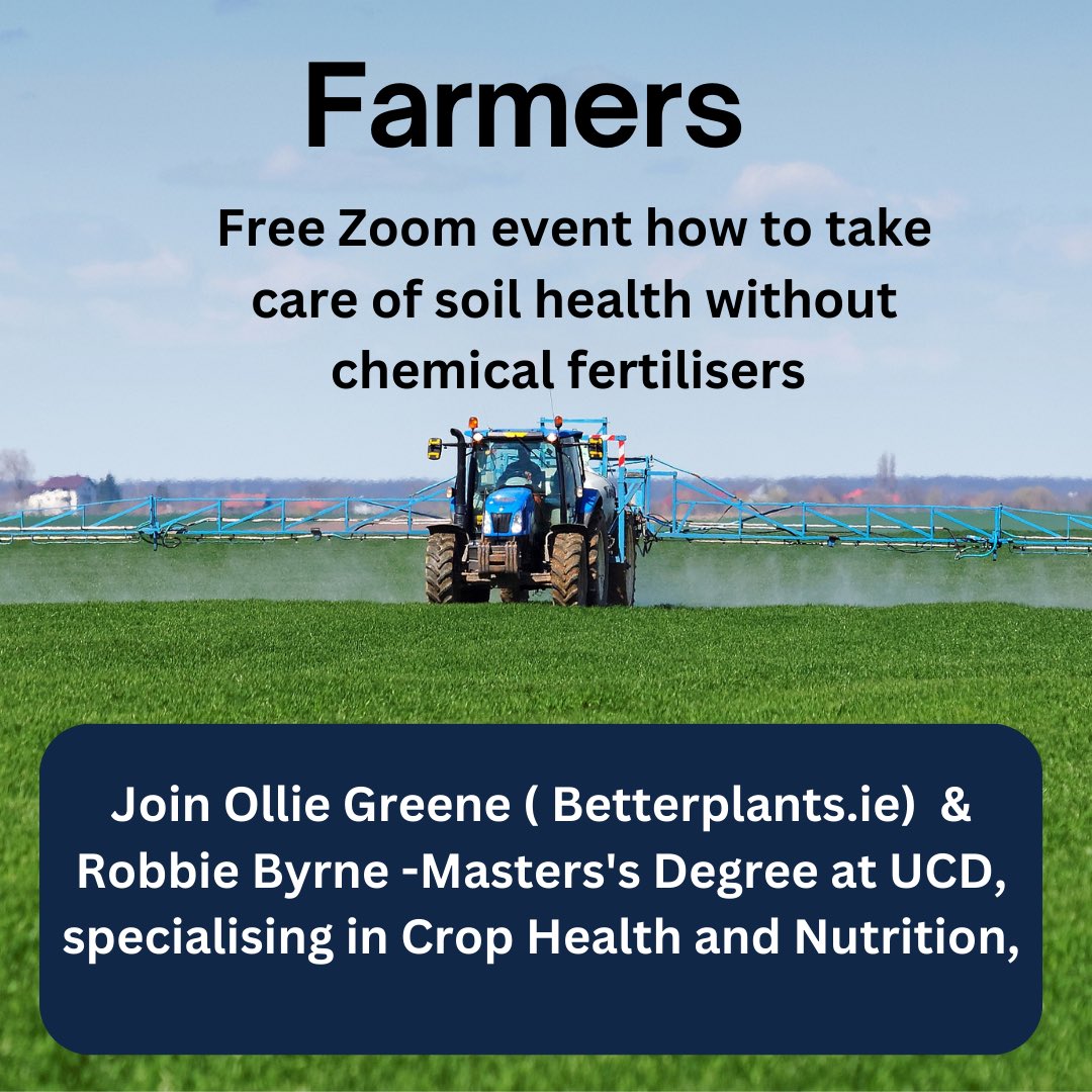 Attention, farmers!
Unleashing the power of nature: Mon 13th March 8pm (pls RT) 

Do you want to grow better-quality grass for your animals? <a href="/soildivil1/">Robbie Byrne</a> 
Robbie will be joining  <a href="/OllieGr70032294/">Betterplants.ie</a> Ollie Greene from Betterplants.ie  in a Zoom meeting next Mon 13th at 8pm,1/