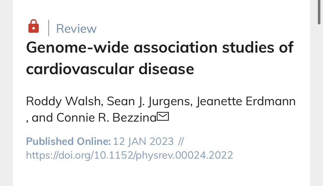 🧬🫀State of the art of genome-wide association studies in #CardiovascularDiseases #Genetics #Cardiology 
👉🏼journals.physiology.org/doi/abs/10.115…