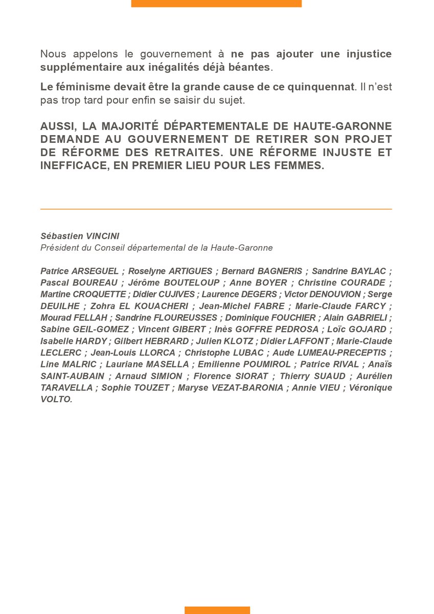 Alors que "le féminisme devait être la grande cause de ce quinquennat", le projet de la #ReformeDesRetraites du Gouvernement vient accentuer les inégalités de genre. Une seule solution : le retrait ! 

Retrouvez le communiqué de la majorité départementale 👇🏼