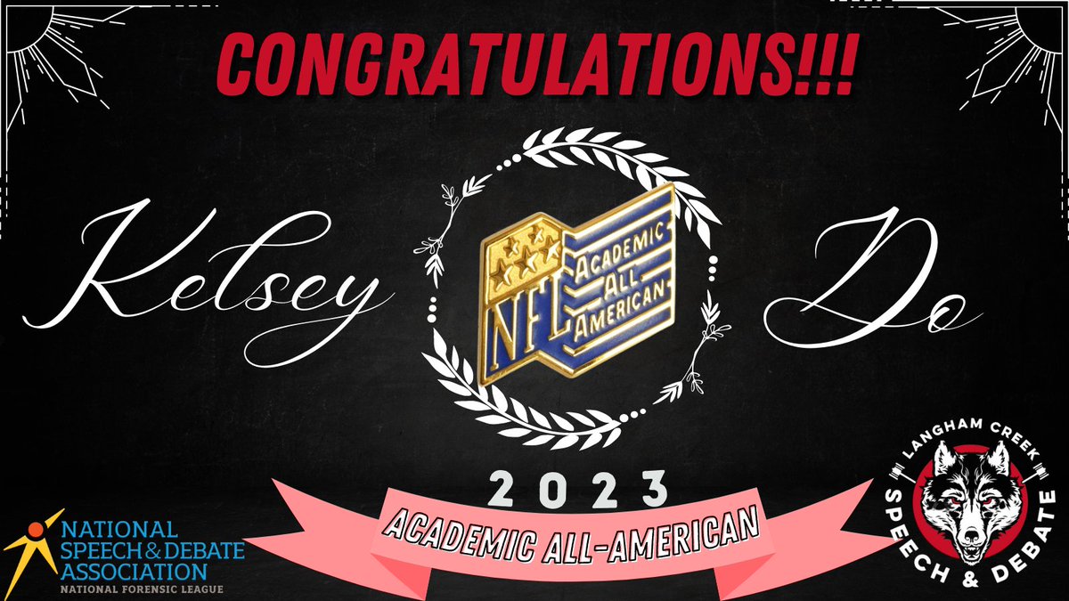 LanghamDebate's tweet photo. BIG Shout Out &amp; CONGRATULATIONS to @langhamcreekhs Debate Team President Kesley Do for earning the prestigious National Speech &amp; Debate Association's Academic All-American Award!!! #CFISDSPIRIT https://t.co/69yTpJIo21