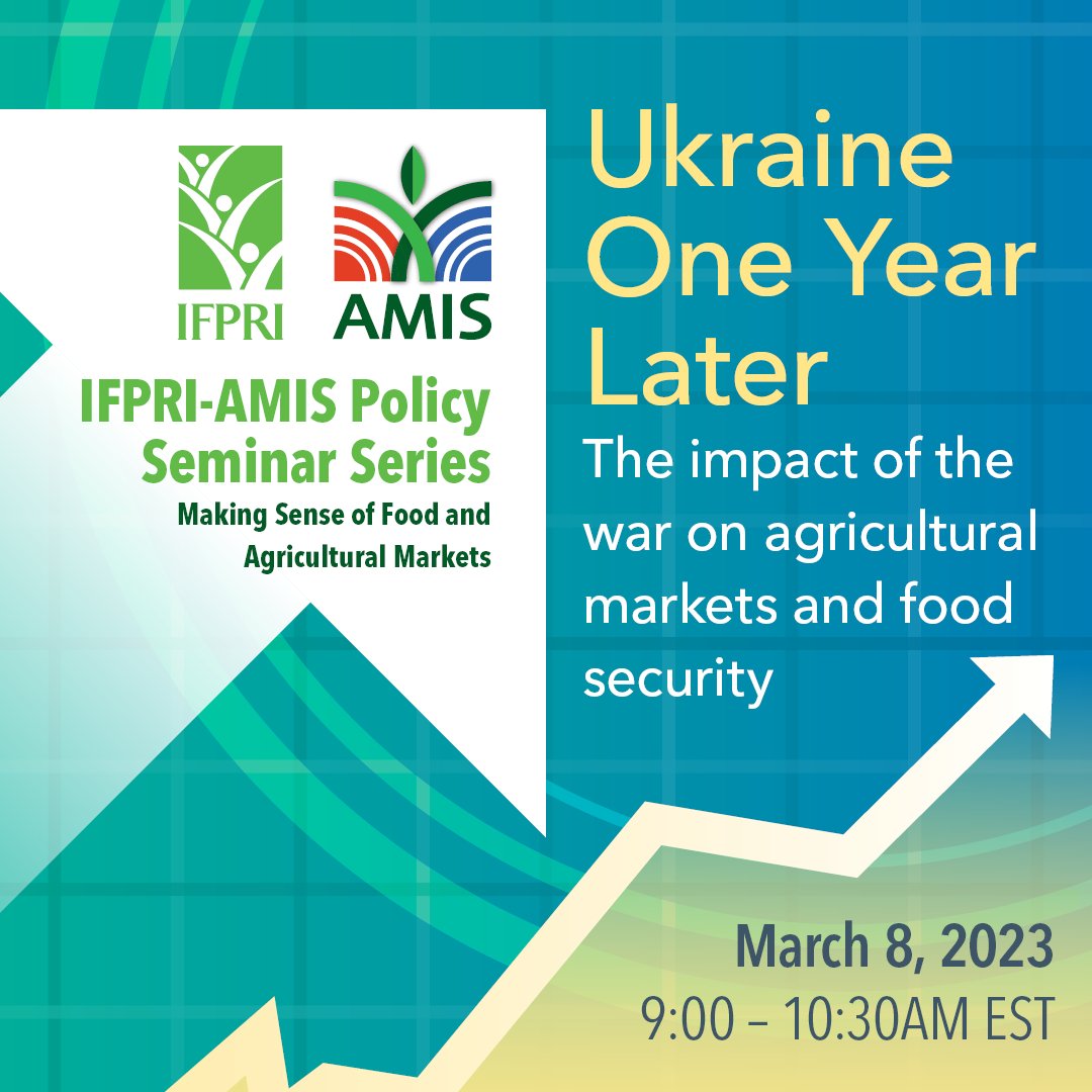 IFPRI's tweet photo. 🔔 #HappeningNow: "#Ukraine One Year Later: the impact of the war on #agriculturalmarkets &amp; #foodsecurity"🔔

📺 Watch #ifpriLIVE:
🎫 https://t.co/2N6tNnHkkZ
🤝 https://t.co/CTobL9dlBU
💼 https://t.co/Nith1ZuC04

@IFPRI @AMISoutlook @CGIAR #IFPRIPolicySeminar #askIFPRI https://t.co/FFlRZ1r1fx