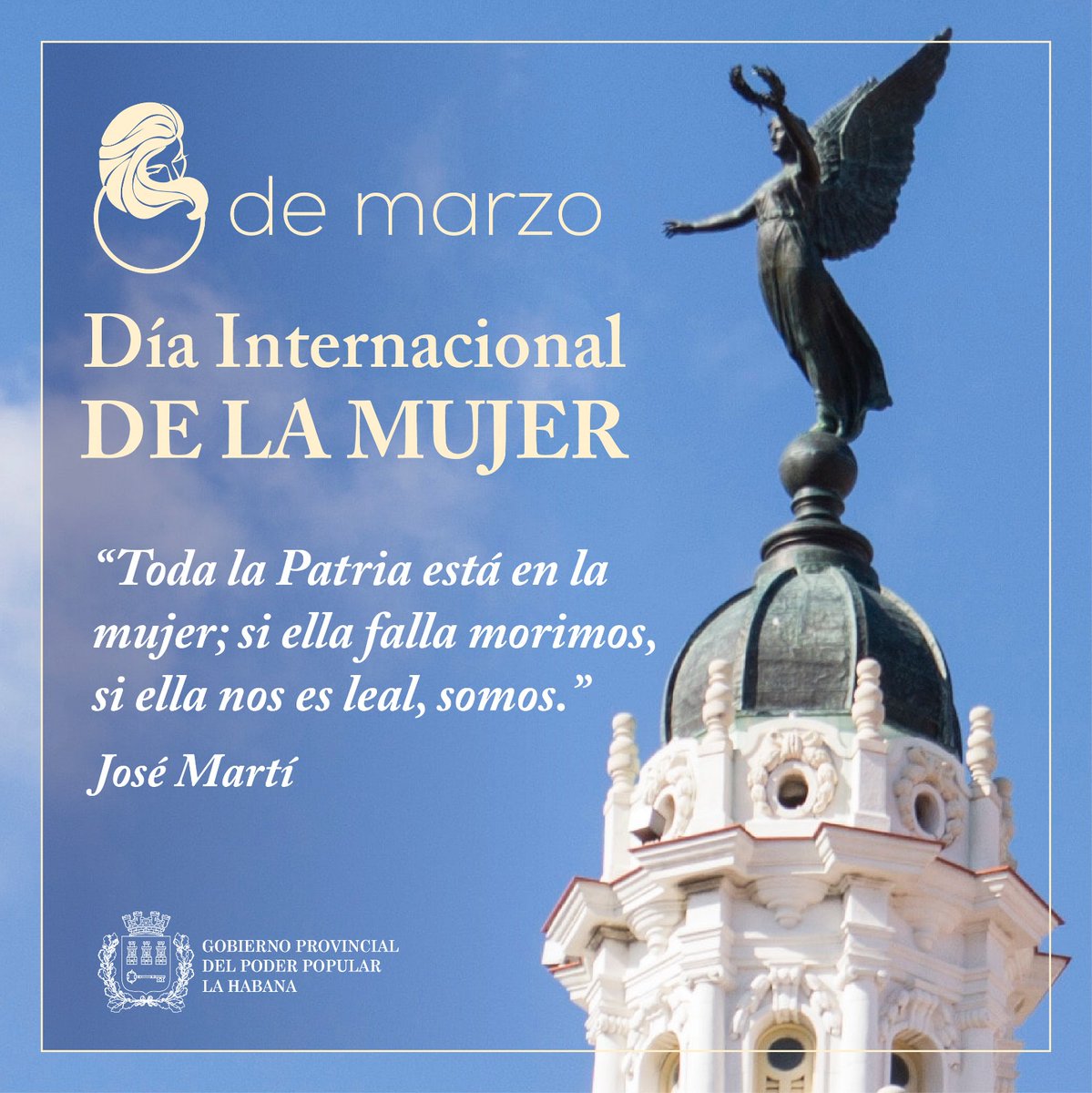 "Toda la Patria está en la mujer; si ella falla morimos, si ella nos es leal, somos". #DiaInternacionalDeLaMujer #8M #LaHabanaDeTodos
<a href="/mora_aly/">Aly Martinez Mora</a> <a href="/YanetHzP/">Yanet Hernández Pérez</a> <a href="/RGZapata500/">Reinaldo García Zapata</a>