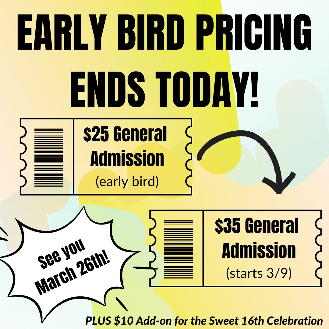🚨Don’t miss out! March 8th marks the last day of early bird prices for general admission. Purchase today through the link in our bio! 

👍 Don’t fret if you miss the deadline, prices still remain low! 

#EALS2023 #ARTSENGAGE #March26