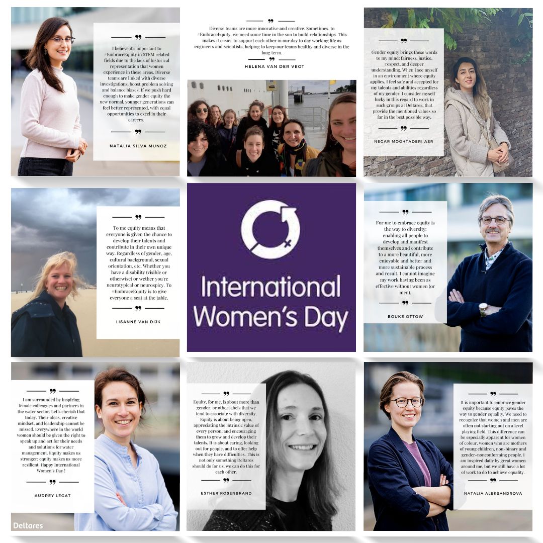 🎉To celebrate #InternationalWomensDay we asked around on our campus: 'Why is #EmbraceEquity important to you?' These are the amazing responses we got. 

Of course we'd also love to hear why #equity is important to you!

#IWD2023 #WorkingAtDeltares #EnablingDeltaLife