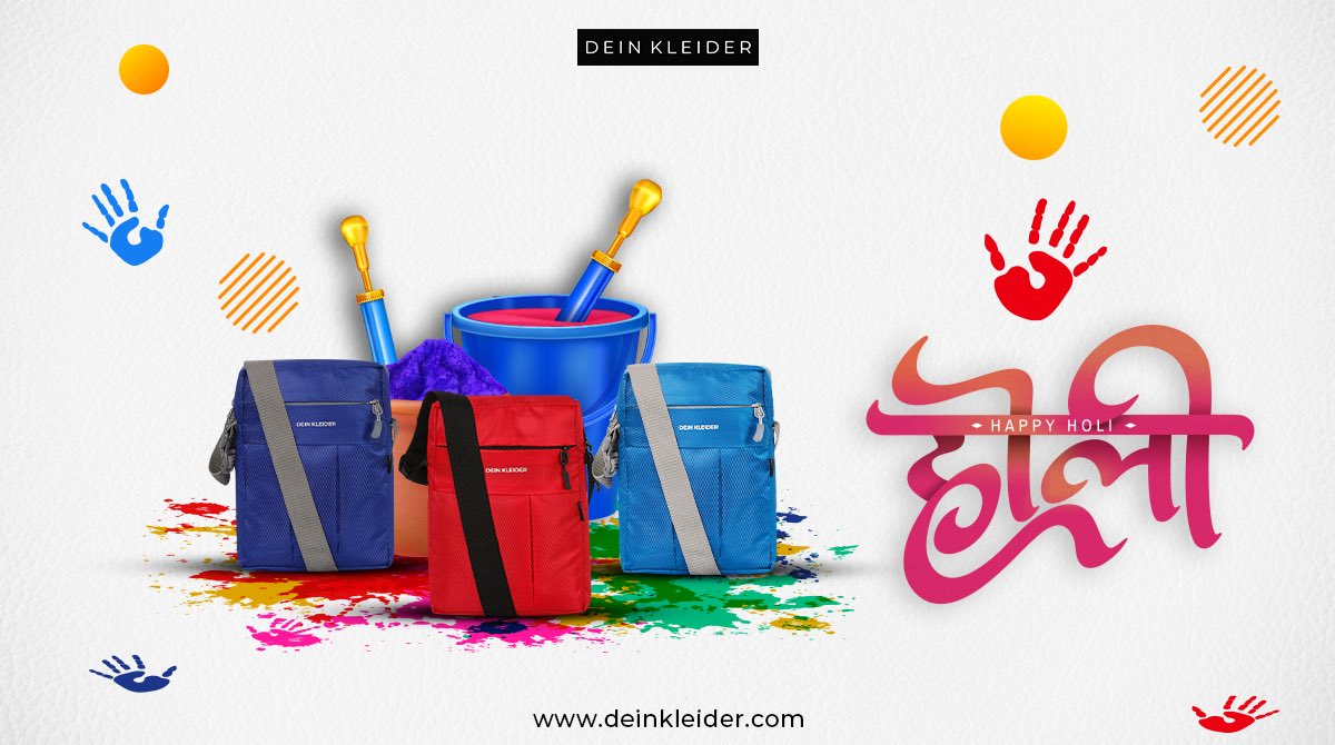 DeinKleider's tweet photo. Unleash the child in you this Holi and paint your world with colors of joy and prosperity.
Team @DeinKleider wishes you all a very Happy Holi ๐ธ
#DeinKleider #Holi2023
#HappyHoli #Holibags #Holi #HoliSale #India #slingsbags #totebag #hikingbag #waistbag #waistpack #backpack https://t.co/D4ovAUPIpm