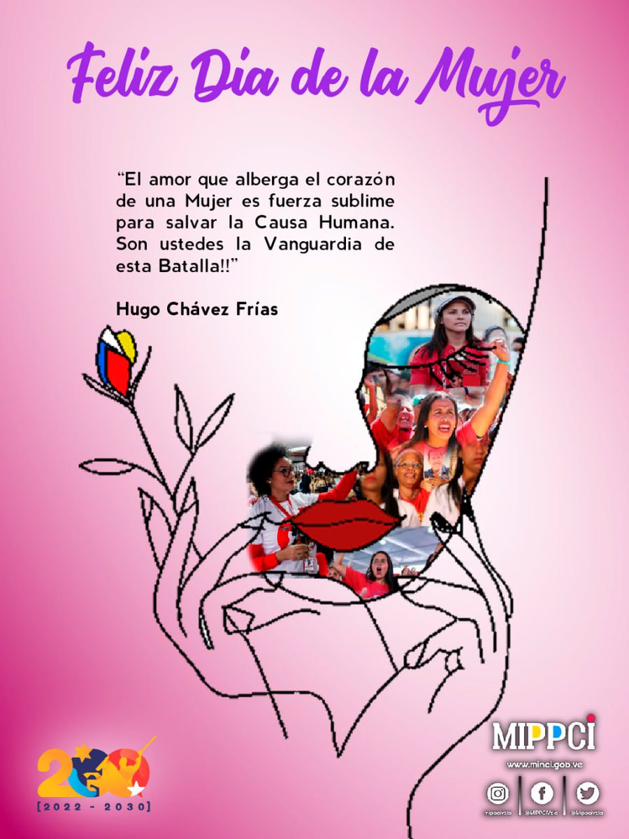 #8Mar| 🇻🇪📢 ¡ETIQUETA DEL DÍA!  ▶️

#ChávezFeminista

¡Viva la Patria Mujer!