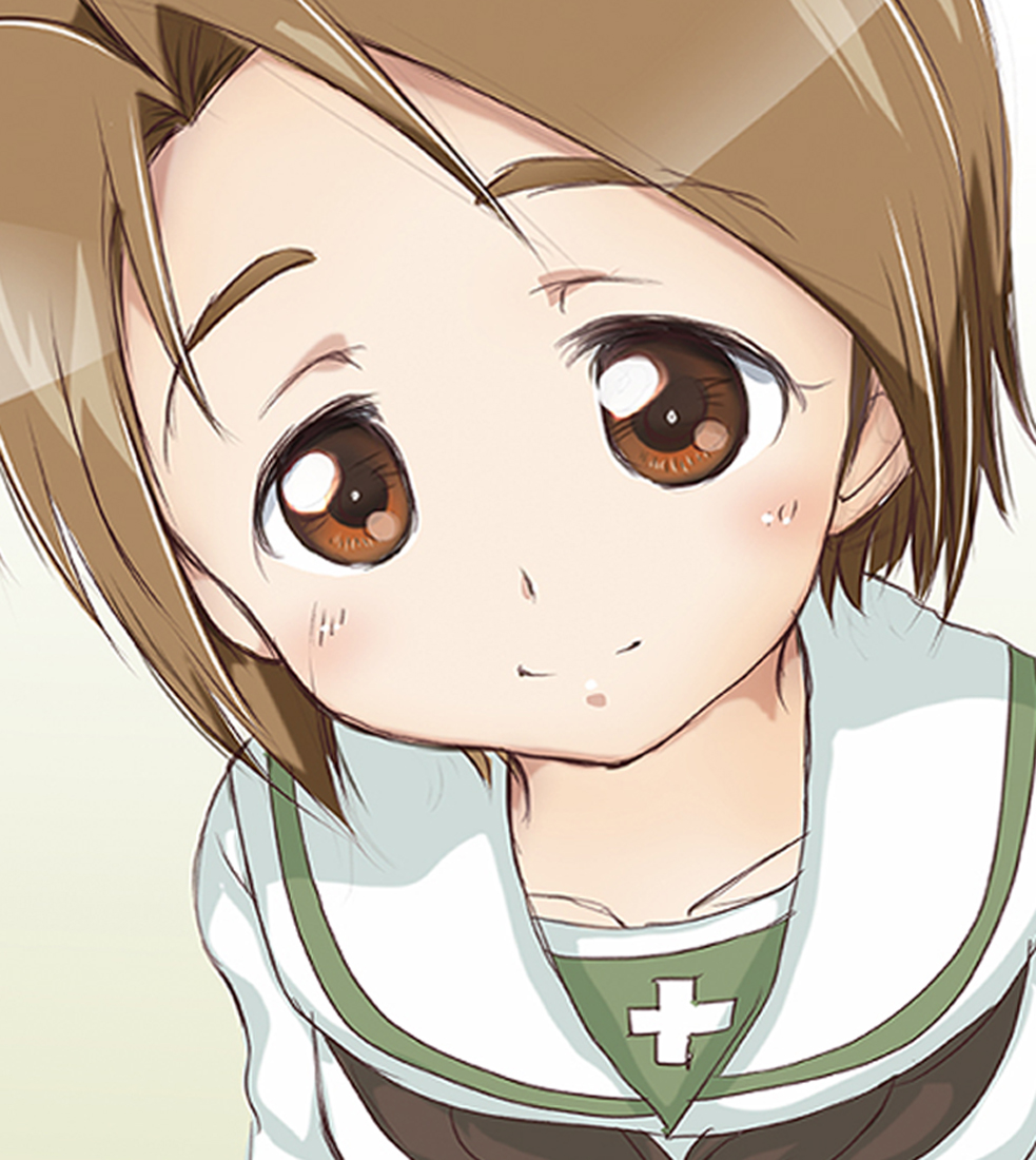 sawa azusa 1girl solo ooarai school uniform school uniform short hair brown hair brown eyes  illustration images