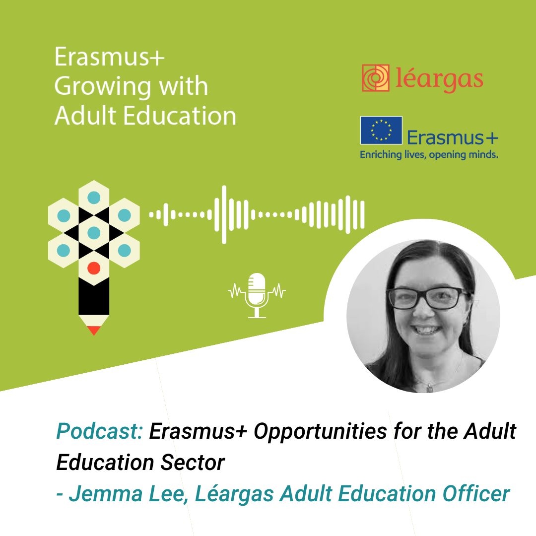 Podcast Release: 🔊 
To celebrate the @Aontas Adult Learners' Festival, @Leargas has released a special podcast introducing #Erasmusplus opportunities to organisations active in the sector. 

Hear about the benefits of the programme.

👉 tinyurl.com/3eu9d5ks
#Createyourworld