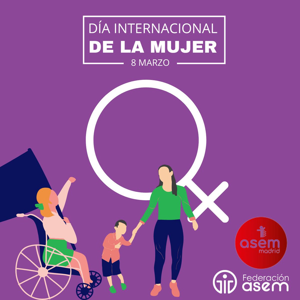 ASEMMadrid's tweet photo. Hoy, 8 de marzo, Día Internacional de la Mujer 
#neuromusculares #RedASEM #díadelamujer2023 #enfermedadesraras #asemmadrid #España https://t.co/9FgfI1kAA5
