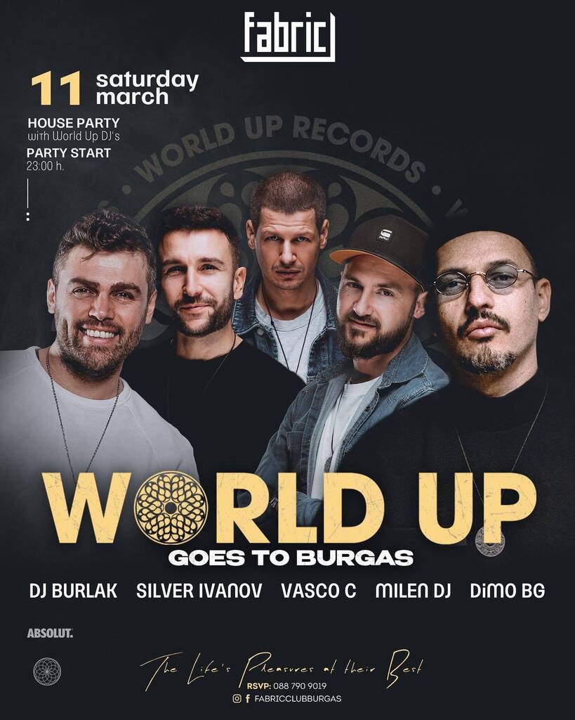 World Up Goes to Burgas ☄️
11.Март - артистите на World Up ще бъдат във @fabricclubburgas за вас!
#worlduprecords #burgas #fabricclub