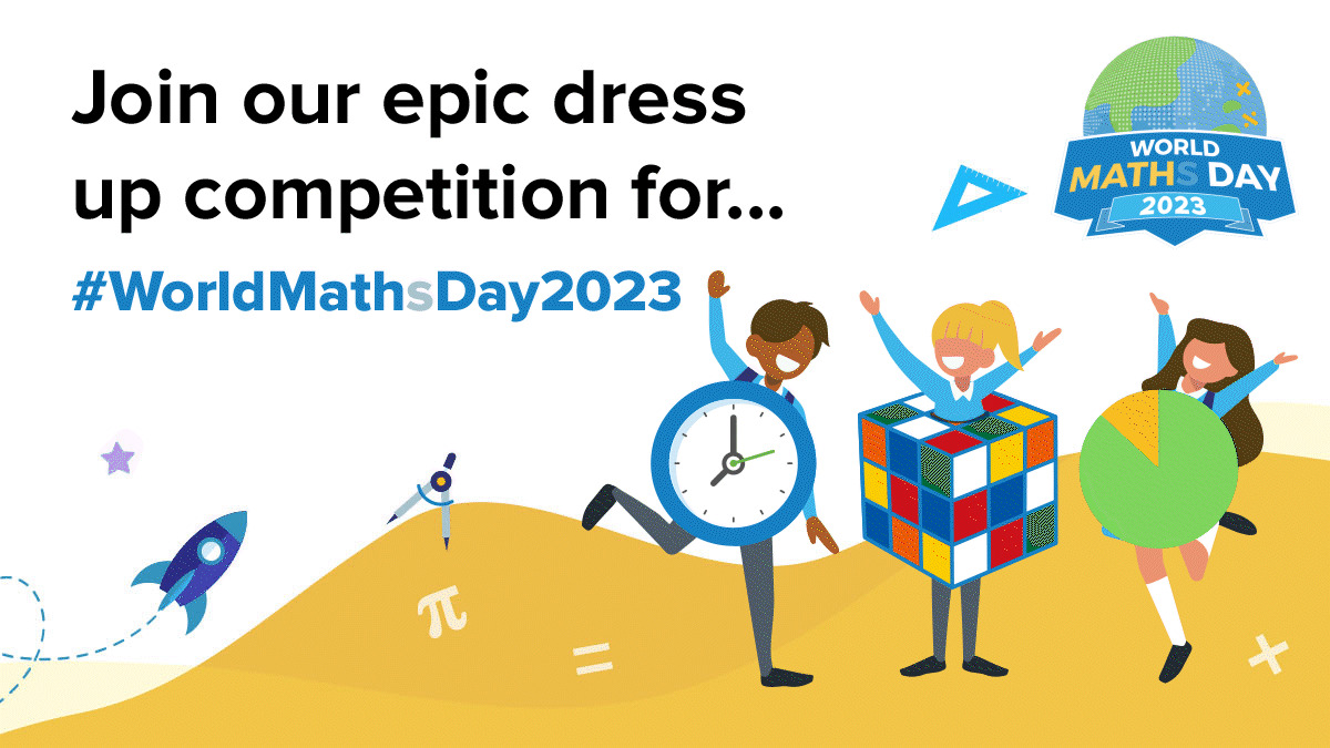 mathletics3pl's tweet photo. World Maths day is today!🤩

Don't forget to enter our dress up competition by tagging us in your maths-themed costumes (@mathletics3pl) using #worldmathsday2023 to be in with a chance to win amazing prizes🏆 

See full competition details here: https://t.co/GPxEdaAEvS https://t.co/p0PPoSFFNR