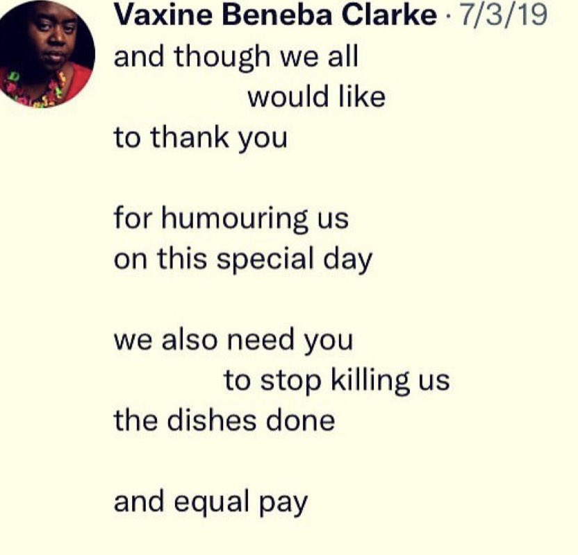 Nobody ever says it better than <a href="/slamup/">Vaxine Beneba Clarke</a> #IWD #IWD2023