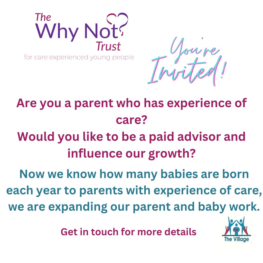 thewhynottrust's tweet photo. Learning from The Village and research, we're developing further our support for young parents and want the voice of experience at the centre.  Please dm for more information.  Share your opinions based on your experience.  @TheVillageScot @STAF @whocaresscot Please retweet. https://t.co/7MOmpNlkmv
