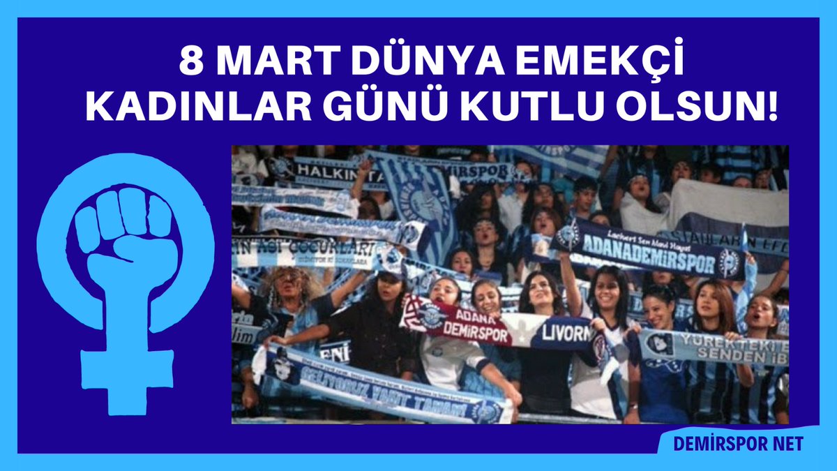 Kadına karşı eril şiddetin son bulduğu, kadın emeği sömürüsünün ortadan kalktığı nice özgür 8 Mart'lara...

8 Mart Dünya Kadınlar Günü Kutlu olsun!

#8MartDünyaKadınlarGünü
#AdanaDemirspor