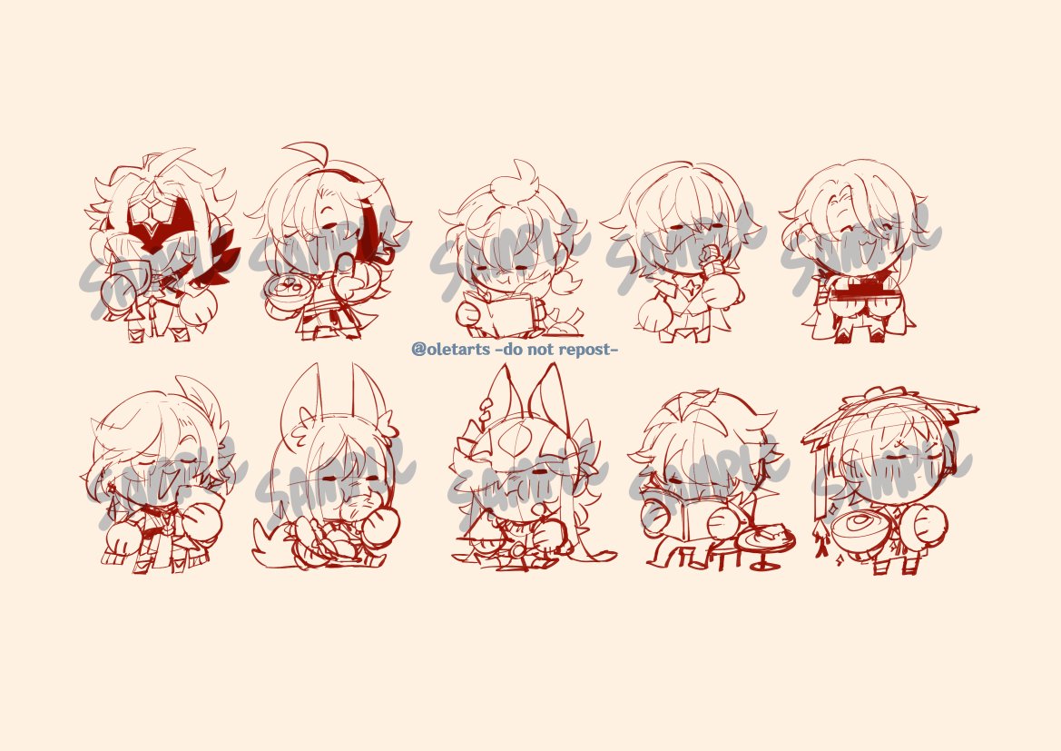 「new genshin stickers B) goal is cosplay 」|Chelsea 🍄 c0mms + st0re prepのイラスト
