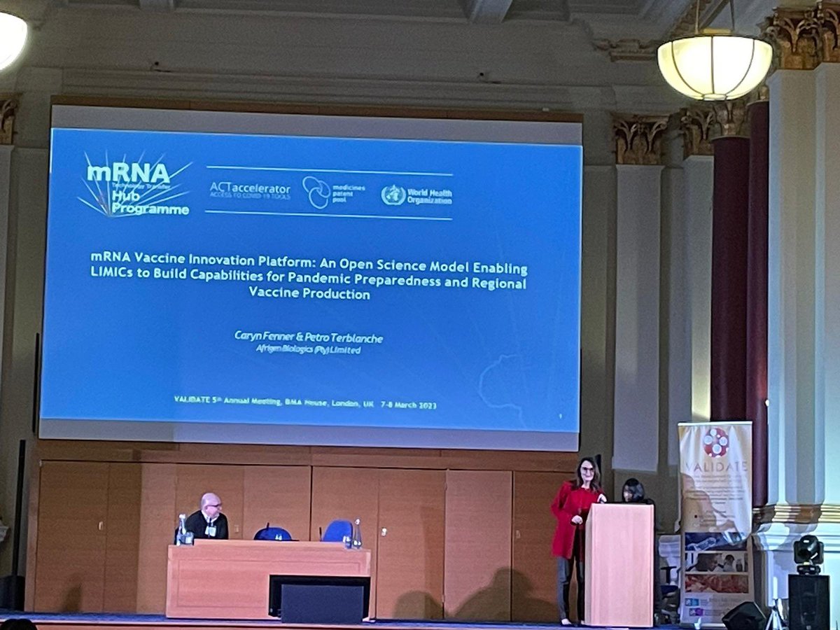 NetworkValidate's tweet photo. Welcome back to day 2 of our 2023 Annual Meeting! We’re delighted to kick off today with a keynote talk by Prof Petro Terblanche and Dr Caryn Fenner from Afrigen Biologics discussing their mRNA vaccine innovation platform #validate2023 #afrigen https://t.co/XihOcrvHMT