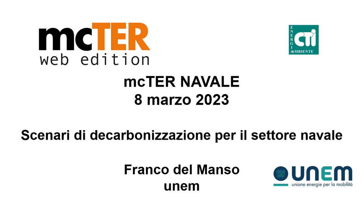 unem_it's tweet image. Siamo alla #WebEdition di #mcTER patrocinata da #unem “Efficienza energetica per il settore navale oggi e domani: scenari, prospettive e soluzioni tra #PNRR, tassonomia Ue ed Energy Efficiency First”. 
Per maggiori info, e per partecipare al convegno ➡️mcter.com/webedition/nav…