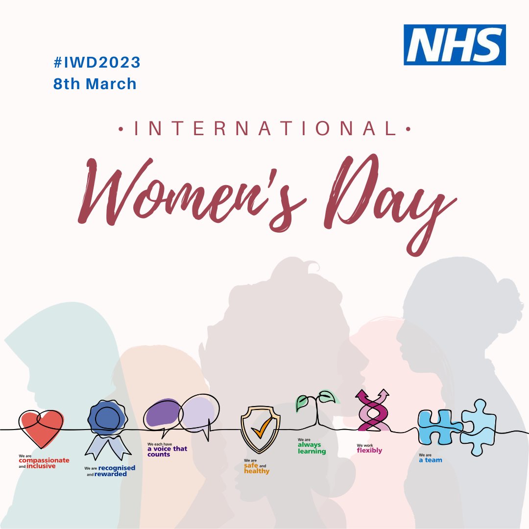 Happy International Women’s Day. Women make up over 75% of #OurNHSPeople. Through the #PeoplePromise we’re continuing to provide support to women to stay and stay well. #IWD2023