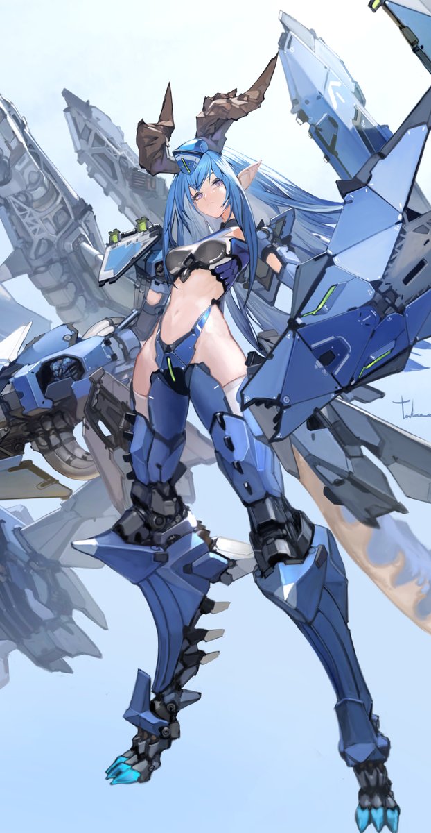 「余りに女性キャラが苦手なので真面目に練習しようと描いてみたけど結局メカ要素とドラ」|タカヤマトシアキ@toshiaki takayamaのイラスト