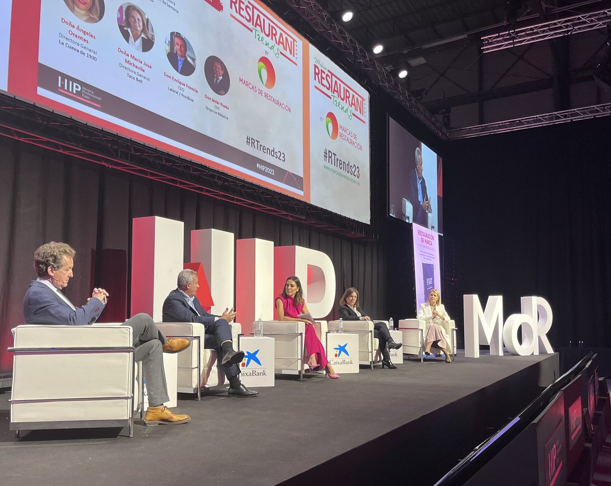 ⚠️Empiezan las MESA DEBATE⚠️

Moderada por <a href="/AngelesBlancoTV/">Angeles Blanco</a> arrancamos con la 1ª 👏🏼

⚡️“El reto de liderar una gran marca de restauración”

👉🏼Participan los CEOs de <a href="/LaCuevade1900/">La Cueva de 1900</a> <a href="/tacobell/">Taco Bell</a> <a href="/rest_lateral/">Lateral</a> <a href="/foodbox_oficial/">FoodBox</a> y <a href="/GrupoLaMaquina/">Grupo La Máquina</a> 

#RTrends23 #IFEMADRID #MdR #8M2023