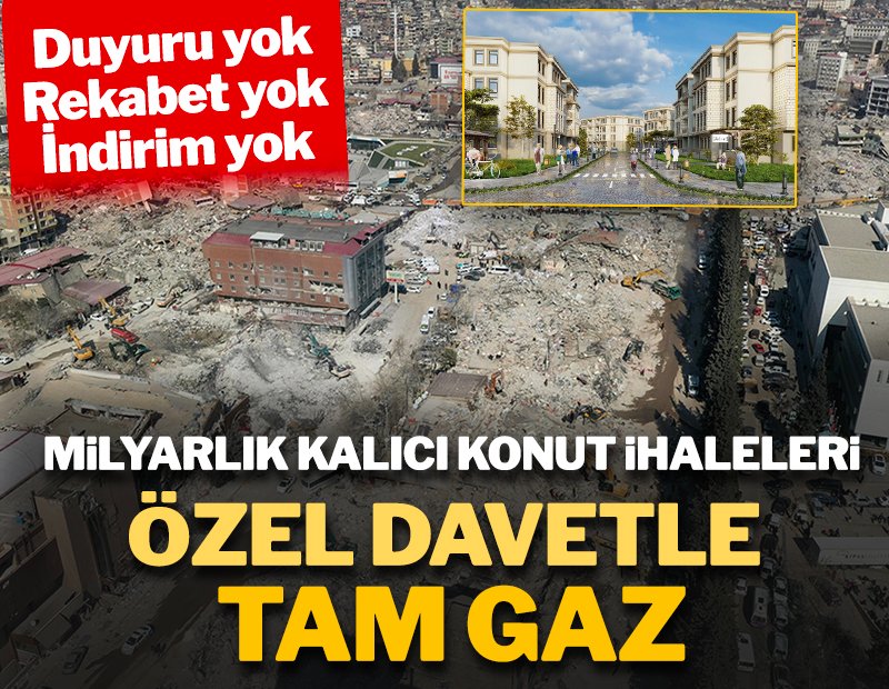 AKP 1 yılda 270bin konut yapacak. Bu toplam 400-500 milyarlık ihale demek. AKP ihaleleri açık usül yerine özel davetle yapıyor. Maliyet düşeceğine yükseliyor. Son Elbistan ihalesi 1.2 milyara verildi. Arsa hariç bir dairenin maliyeti 1.7 milyonu buldu.  sozcu.com.tr/2023/ekonomi/a…