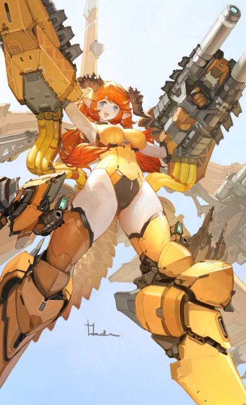 「余りに女性キャラが苦手なので真面目に練習しようと描いてみたけど結局メカ要素とドラ」|タカヤマトシアキ@toshiaki takayamaのイラスト