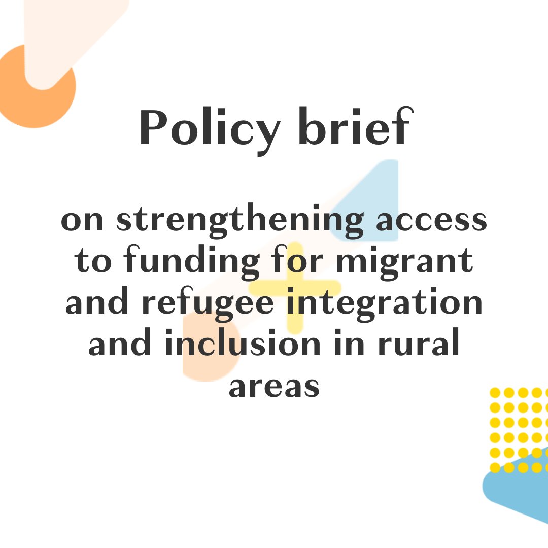 Interested in #migrant & #refugee integration in #rural areas? Share Network along with @IOMatEU publishes a policy brief on existing EU funding mechanisms, challenges to accessing these & recommendations to support access to funding for #ruralintegration➡️bit.ly/3F4TBOm