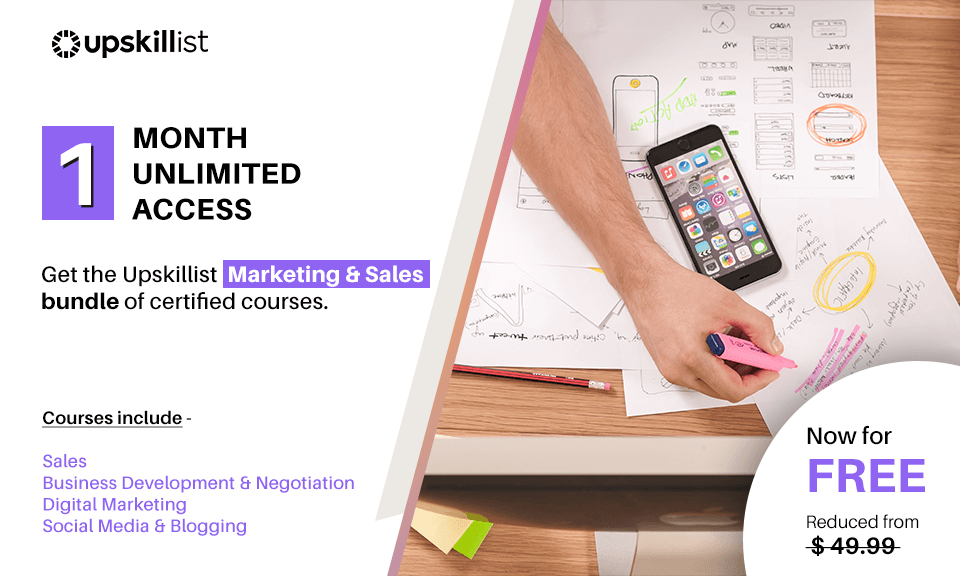 Free 1 Month Access to Upskillist Online Marketing &amp; Sales Courses: NOW ON: Free 1 Month Access to Upskillist Online Marketing &amp; Sales Courses

Expires: December 31, 2023, 11:59 pm EST

Learn how to best promote or create awareness of your product or… dlvr.it/SkY809