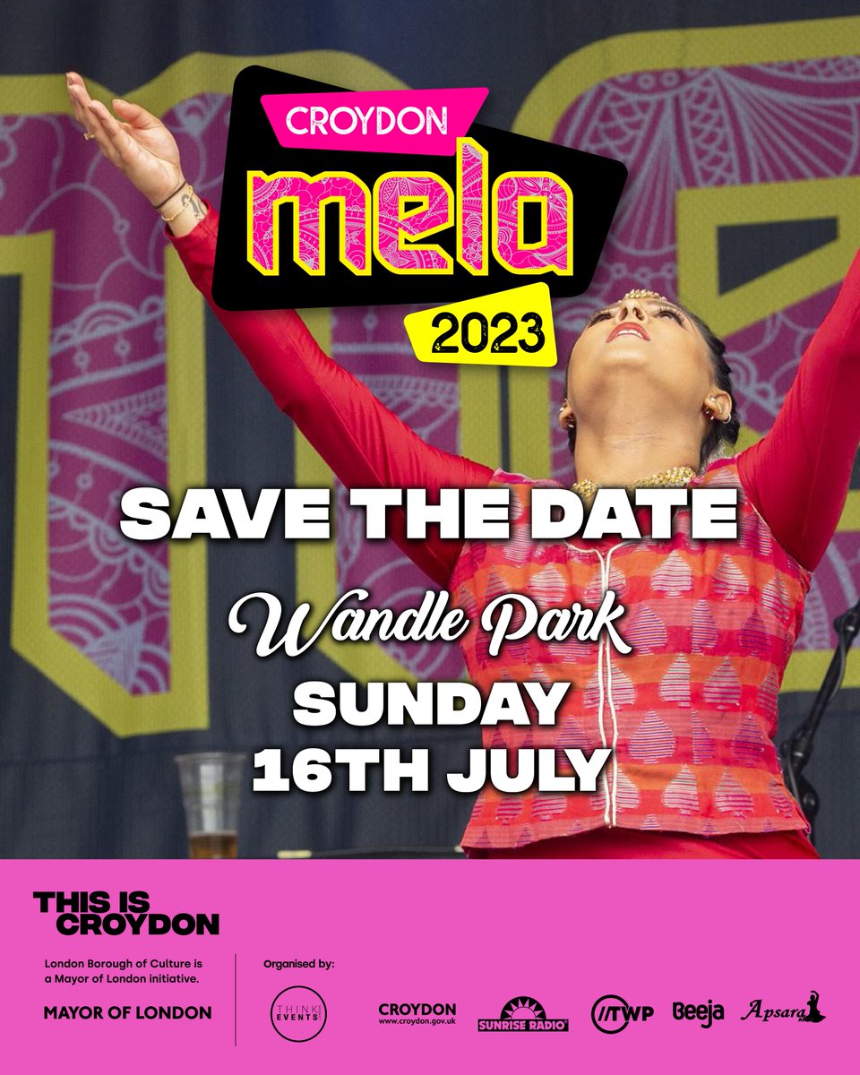 Yeeessss! It's back - we can announce the return of #CroydonMela after a few years' absence! Put this date in your diary - it is going to be amazing! #Croydon #CroydonCulture #Bhangra #Mela #bhangradance #bhangravideos #bhangramusic #punjabiculture