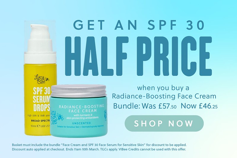Get an SPF 30 HALF PRICE! 🎉

When you purchase our Radiance-Boosting Face Cream &amp; SPF 30 bundle, get the SPF 30 half price! ☀️

Get yours here: lucybee.com/products/spf-3…
