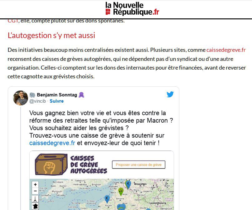 CDGautogerees's tweet photo. Ça parle de nous et de l’autogestion ici ! #ReformeDesRetraites #CaissesDeGreve #64ansCestNon 

https://t.co/9qTs4aUMLA https://t.co/AKPVqFVm4l